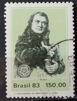 C 1312 Selo 5 Centenario Martinho Lutero Religiao Luterana 1983 Circulado 4