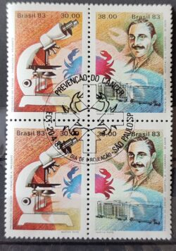 C 1313 Selo Preservacao do Cancer Saude Ciencia 1983 Quadra CBC SP