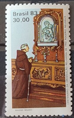 C 1318 Selo Centenario Ordenacao Frei Rogerio Neuhaus Religiao 1983