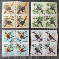 C 1321 Selo Fauna Brasileira Tucano Ave Passaro 1983 Quadra CBC Brasil Suica Serie Completa