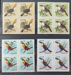 C 1321 Selo Fauna Brasileira Tucano Ave Passaro 1983 Quadra Serie Completa