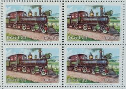 C 1326 Selo Patrimonio Ferroviario Brasileiro Trem 1983 Quadra Serie Completa