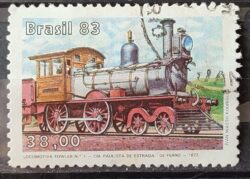 C 1328 Selo Patrimonio Ferroviario Brasileiro Trem 1983 Circulado 3