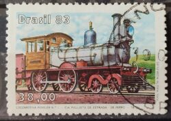C 1328 Selo Patrimonio Ferroviario Brasileiro Trem 1983 Circulado 4