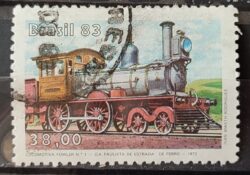 C 1328 Selo Patrimonio Ferroviario Brasileiro Trem 1983 Circulado 6