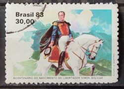 C 1331 Selo Bicentenario Simon Bolivar Cavalo 1983 Circulado 1