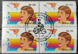 C 1332 Selo Vacinacao Infantil Crianca Saude 1983 Quadra CBC Brasilia