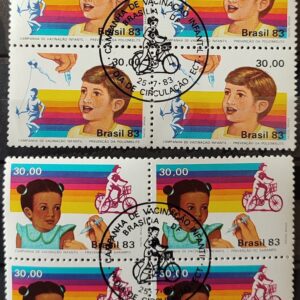 C 1332 Selo Vacinacao Infantil Crianca Saude 1983 Quadra CBC Brasilia Serie Completa