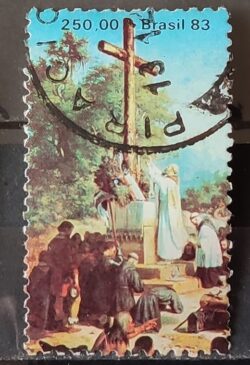 C 1346 Selo Sesquicentenario Pintor Victor Meirelles de Lima Religiao 1983 Circulado 1