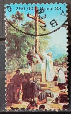 C 1346 Selo Sesquicentenario Pintor Victor Meirelles de Lima Religiao 1983 Circulado 2