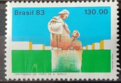 C 1348 Selo Centenario Visao de Dom Bosco Brasilia Religiao 1983