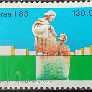 C 1348 Selo Centenario Visao de Dom Bosco Brasilia Religiao 1983