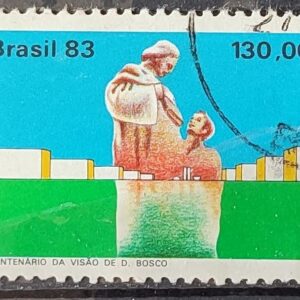 C 1348 Selo Centenario Visao de Dom Bosco Brasilia Religiao 1983 Circulado 1