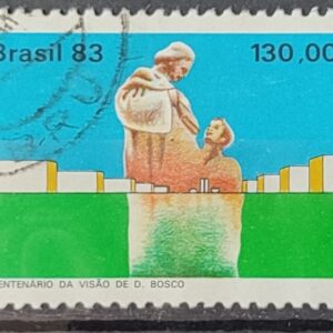C 1348 Selo Centenario Visao de Dom Bosco Brasilia Religiao 1983 Circulado 10