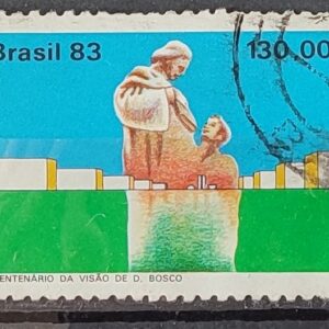 C 1348 Selo Centenario Visao de Dom Bosco Brasilia Religiao 1983 Circulado 11