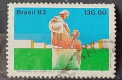 C 1348 Selo Centenario Visao de Dom Bosco Brasilia Religiao 1983 Circulado 12