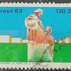 C 1348 Selo Centenario Visao de Dom Bosco Brasilia Religiao 1983 Circulado 12