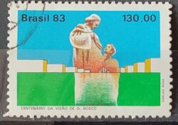 C 1348 Selo Centenario Visao de Dom Bosco Brasilia Religiao 1983 Circulado 13