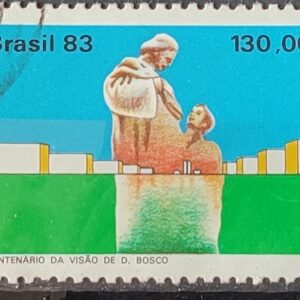 C 1348 Selo Centenario Visao de Dom Bosco Brasilia Religiao 1983 Circulado 13