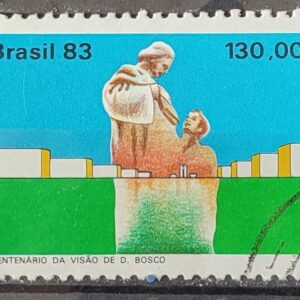 C 1348 Selo Centenario Visao de Dom Bosco Brasilia Religiao 1983 Circulado 2