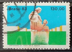 C 1348 Selo Centenario Visao de Dom Bosco Brasilia Religiao 1983 Circulado 3