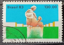 C 1348 Selo Centenario Visao de Dom Bosco Brasilia Religiao 1983 Circulado 5