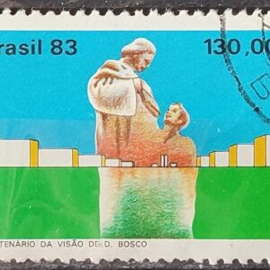 C 1348 Selo Centenario Visao de Dom Bosco Brasilia Religiao 1983 Circulado 7