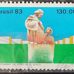 C 1348 Selo Centenario Visao de Dom Bosco Brasilia Religiao 1983 Circulado 9