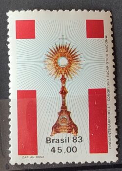 C 1354 Selo Cinquentenario Congresso Eucaristico Religiao 1983