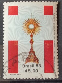 C 1354 Selo Cinquentenario Congresso Eucaristico Religiao 1983 Circulado 1