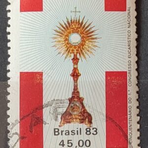 C 1354 Selo Cinquentenario Congresso Eucaristico Religiao 1983 Circulado 1