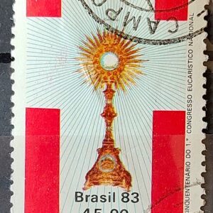 C 1354 Selo Cinquentenario Congresso Eucaristico Religiao 1983 Circulado 10