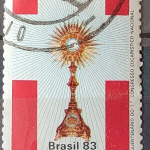 C 1354 Selo Cinquentenario Congresso Eucaristico Religiao 1983 Circulado 3