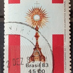 C 1354 Selo Cinquentenario Congresso Eucaristico Religiao 1983 Circulado 4