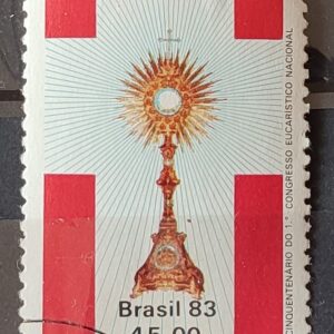 C 1354 Selo Cinquentenario Congresso Eucaristico Religiao 1983 Circulado 6