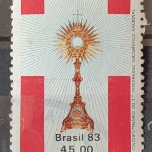 C 1354 Selo Cinquentenario Congresso Eucaristico Religiao 1983 Circulado 7