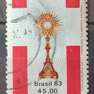 C 1354 Selo Cinquentenario Congresso Eucaristico Religiao 1983 Circulado 8