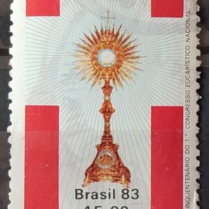C 1354 Selo Cinquentenario Congresso Eucaristico Religiao 1983 Circulado 9