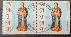 C 1361 Selo Natal Religiao 1983 Circulado Dupla