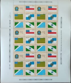 C 1363 Selo Bandeira Estados do Brasil Amazonas Goias Rio de Janeiro Rondonia Parana 1983 Folha Serie Completa