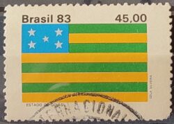 C 1364 Selo Bandeira Estados do Brasil Goias 1983 Circulado 1