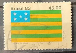 C 1364 Selo Bandeira Estados do Brasil Goias 1983 Circulado 3