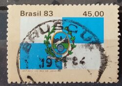 C 1365 Selo Bandeira Estados do Brasil Rio de Janeiro 1983 Circulado 1