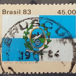 C 1365 Selo Bandeira Estados do Brasil Rio de Janeiro 1983 Circulado 1