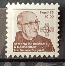 C 1369 Selo Campanha Contra o Mal de Hansen Frei Borgard Religiao Saude 1983 H20 2