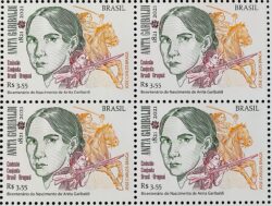 C 4003 Selo Bicentenario Anita Garibaldi Cavalo Arma 2021 Quadra