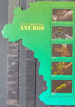 C 4005 Selo Fauna Brasileira Anuros Sapo Anfibio 2021 Com Vinheta