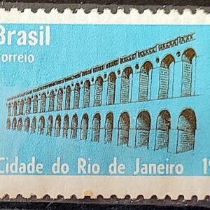 C 544Y Selo 4 Centenario do Rio de Janeiro Arcos da Lapa 1965 Marmorizado