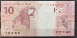 Cedula R$ 10 Reais Segunda Familia FH041473261 Meirelles e Goldfajn FE