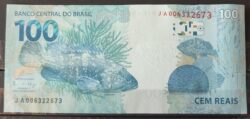 Cedula R$ 100 Segunda Familia JA006322673 Guardia e Goldfajn FE